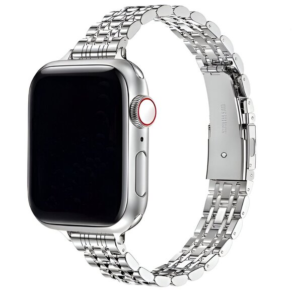 Apple Watch Band Adjustable Slim Stylish Strap Silver Stainless Chain Watch band - Picture 6 of 6